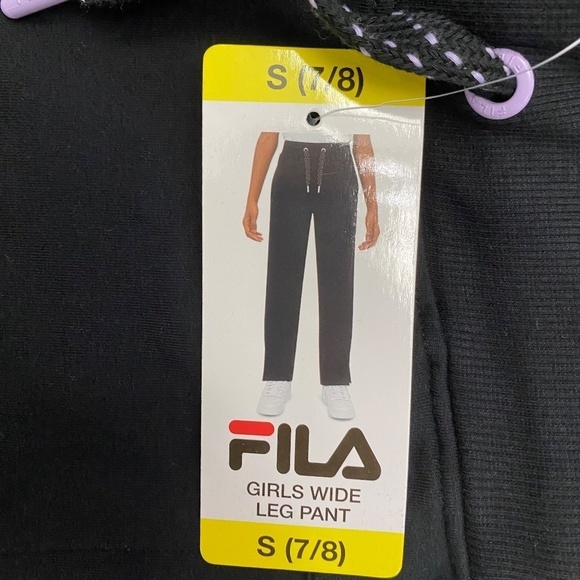 FILA Girls Wide Leg Pant, Black, Small (7/8) NWT - Picture 5 of 16